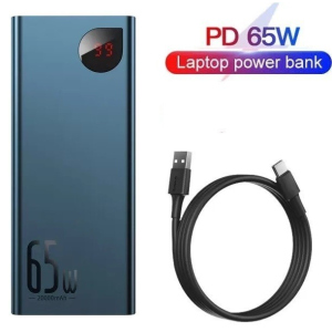 Павербанк Baseus 65W Quick Charge 20000mAh|2USB/1Type-C, 6A, 65W|для MacBook/iPad/iPhone/ Xiaomi/ Samsung/Huawei blue в Николаеве