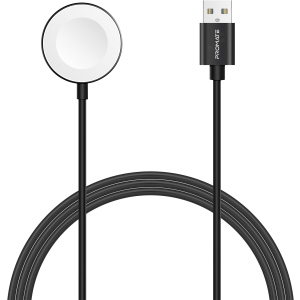 Кабель Promate AuraCord-A USB Type-A для заряджання Apple Watch з MFI 1 м Black (auracord-a.black) краща модель в Миколаєві