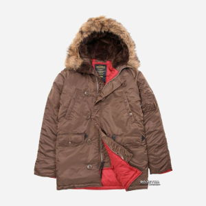 хороша модель Парку Alpha Industries Slim Fit N-3B Parka 4XL Brown/Red