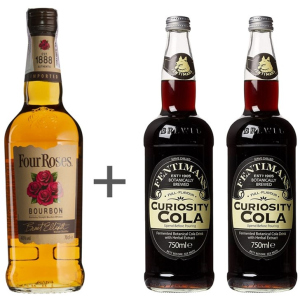 Набір віскі бурбон Four Roses, 0.7 л 40% + Напій газований Fentimans Curiosity Cola, 0.75 л + 0.75 л (1221000056630) ТОП в Миколаєві