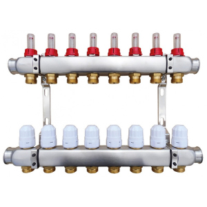 Колектор для теплої підлоги Raftec RC03-09 з витратомірами в Миколаєві