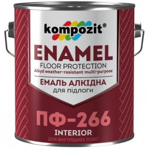 Емаль для підлоги Kompozit ПФ-266 Жовто-коричнева 2,8 кг надійний