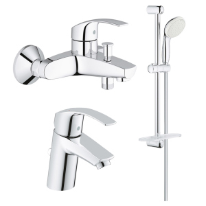 хорошая модель Комплект смесителей для ванны GROHE Eurosmart S-Size хром латунь 123238S