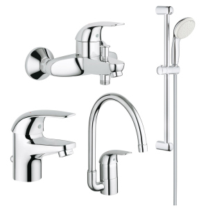 Набор смесителей 4  в 1 Grohe Euroeco 123242K (23262000+32743000+27598001+32752000) лучшая модель в Николаеве