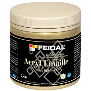 Эмаль декоративная Feidal Acryl Emaille с металлическим перламутровым блеском 0.4 л Жемчужина (4820232441862) в Николаеве