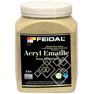 Эмаль декоративная Feidal Acryl Emaille с металлическим перламутровым блеском 0.8 л Жемчужина (4820232441879) ТОП в Николаеве