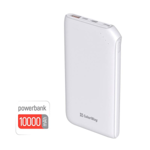 Універсальна мобільна батарея ColorWay Soft Touch 10000mAh White (CW-PB100LPE3WT-PD) в Миколаєві