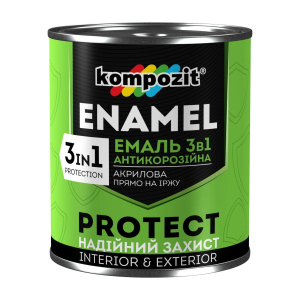 Эмаль антикоррозионная 3в1 Kompozit PROTECT, 2.7кг Желтая лучшая модель в Николаеве