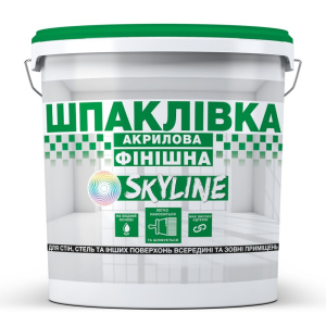 Шпаклівка акрилова фінішна, готова до застосування для внутрішніх та зовнішніх робіт SkyLine Біла 16 кг ТОП в Миколаєві