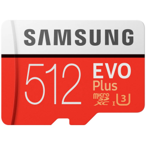 Samsung EVO Plus microSDXC 512GB UHS-I Class 10 + SD адаптер (MB-MC512HA/RU) краща модель в Миколаєві