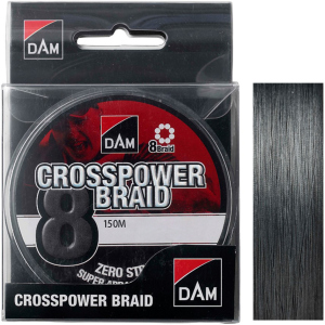 Шнур DAM Crosspower 8-Braid 150 м 0.10 мм 5.4 кг Темно-сірий (66586) краща модель в Миколаєві