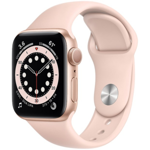 Смарт-часы Apple Watch Series 6 GPS 40mm Gold Aluminium Case with Pink Sand Sport Band (MG123UL/A) ТОП в Миколаєві