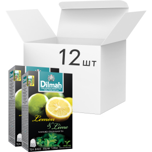 Упаковка чаю чорного пакетованого Dilmah Лимон та лайм 12 шт по 20 пакетиків (19312631142133) ТОП в Миколаєві