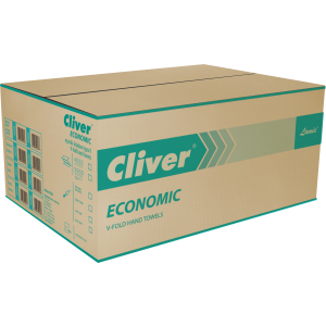 Бумажные полотенца Lamix Cliver Economic V-сложения 250 листов 1 слой 210х250 мм 20 упаковок Белые (5900848002233) надежный