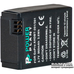 Aккумулятор PowerPlant для GoPro HERO 3, AHDBT-201, 301 (DV00DV1357) краща модель в Миколаєві