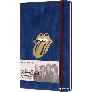 Записная книга Moleskine Rolling Stones 13 х 21 см 240 страниц в линейку Синий Велюр (8058341710906) надежный