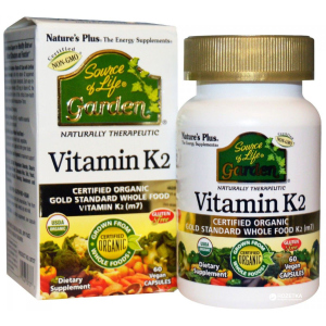 Вітаміни Nature's Plus Source of Life Garden Therapeutic Vitamin K2 120 мкг 60 гелевих капсул (97467307377) в Миколаєві