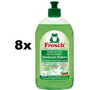Упаковка очищающего бальзама для посуды Frosch Зеленый лимон 500 мл х 8 шт (4009175061836) ТОП в Николаеве