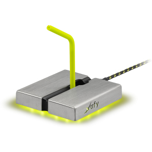 Держатель для кабеля Xtrfy B1 with 4 USB2.0 Grey-Yellow (XG-B1-LED) лучшая модель в Николаеве