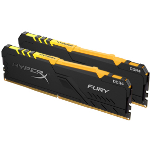 Оперативна пам'ять HyperX DDR4-3000 16384MB PC4-24000 (Kit of 2x8192) Fury RGB Black (HX430C15FB3AK2/16) краща модель в Миколаєві